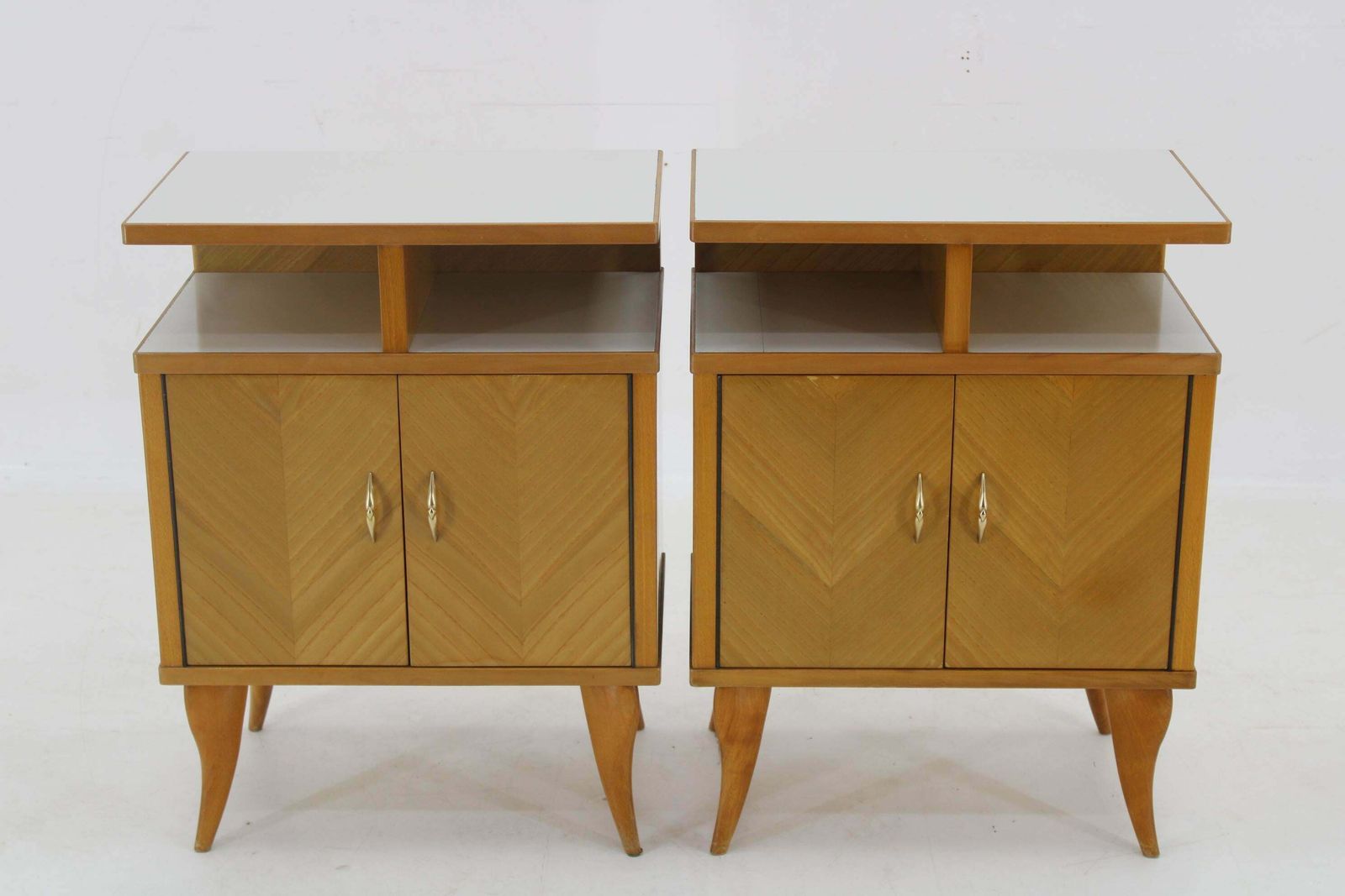 1960s Pair Of Nightstands In Ash Finish , Italy photo furniture