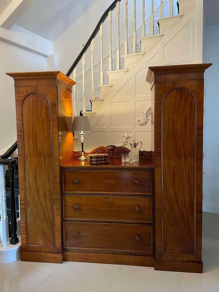 Large Unusual Antique 19th Century Quality Mahogany Wardrobe photo furniture
