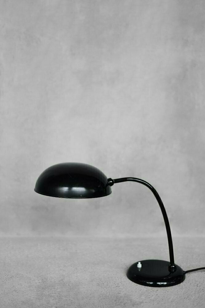310.0 Vintage German Bauhaus Minimalist Black Metal Desk Lamp From Cosack, 1940s photo