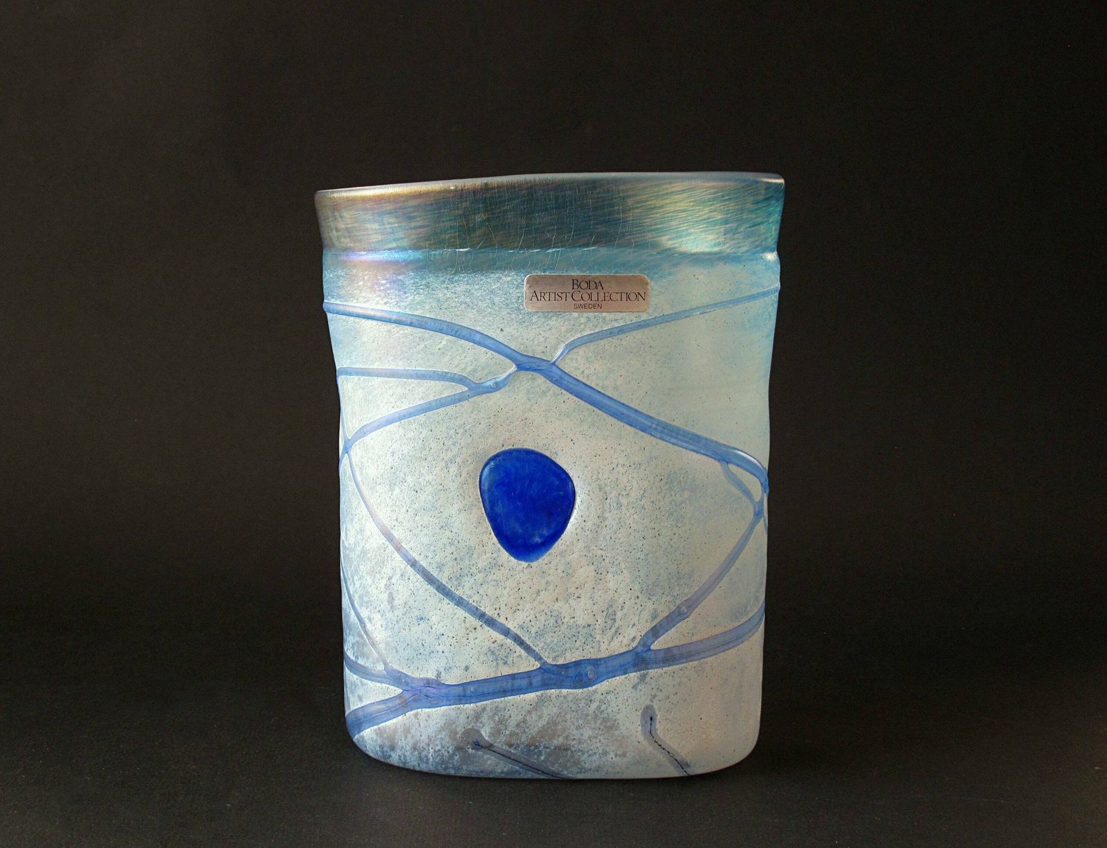 Bertil Vallien 'Galaxy Blue' Vase Designed For Kosta Boda Of Sweden