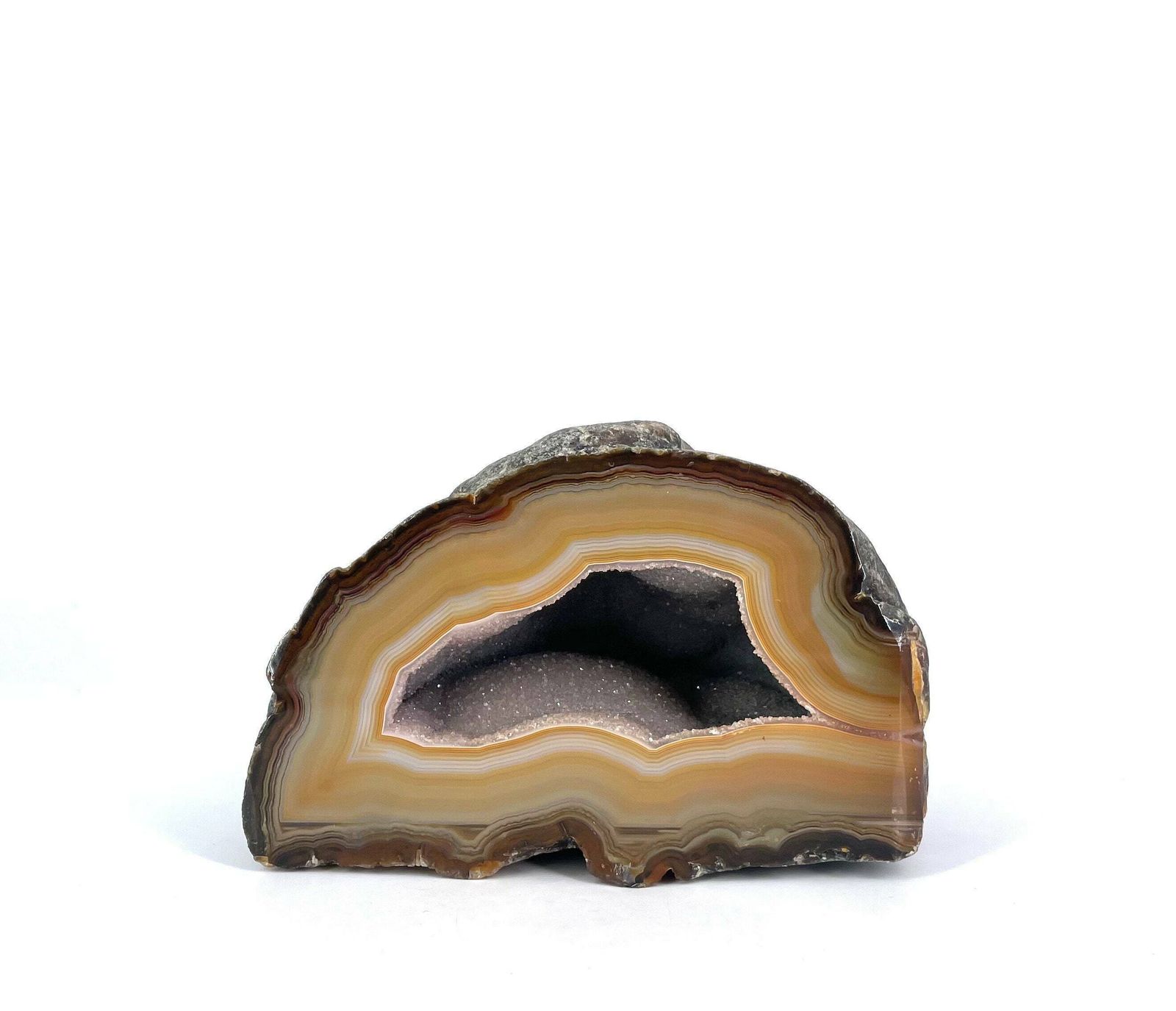 Brown Geode, Agate, 1970s / Quartz, Cabinet Of Curiosities, Boho Chic, Bohemian, Folk, Paperweight, Mineral, Stone, Nature photo furniture