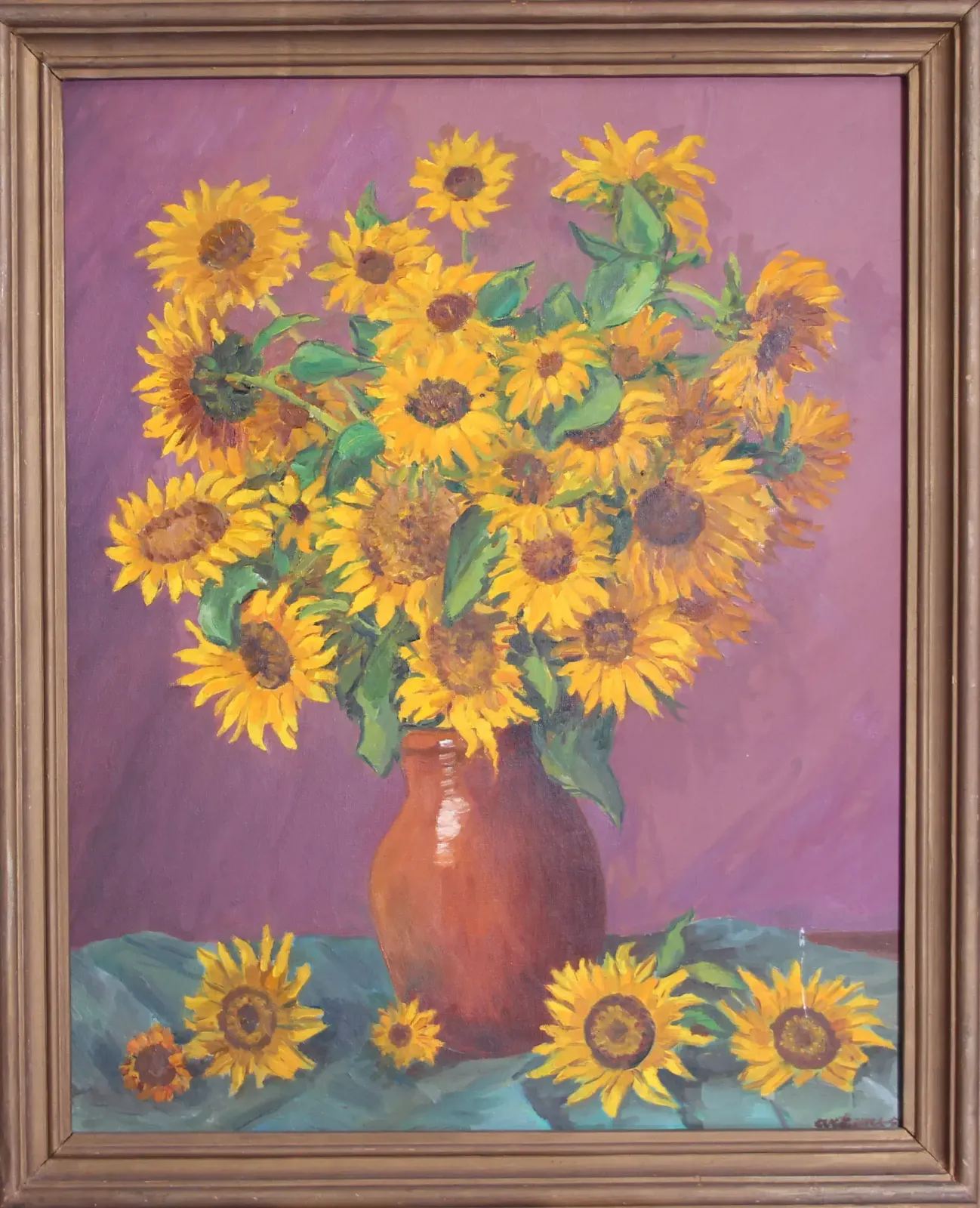 Sunflowers 1996. Canvas, Oil, 1990s photo Art