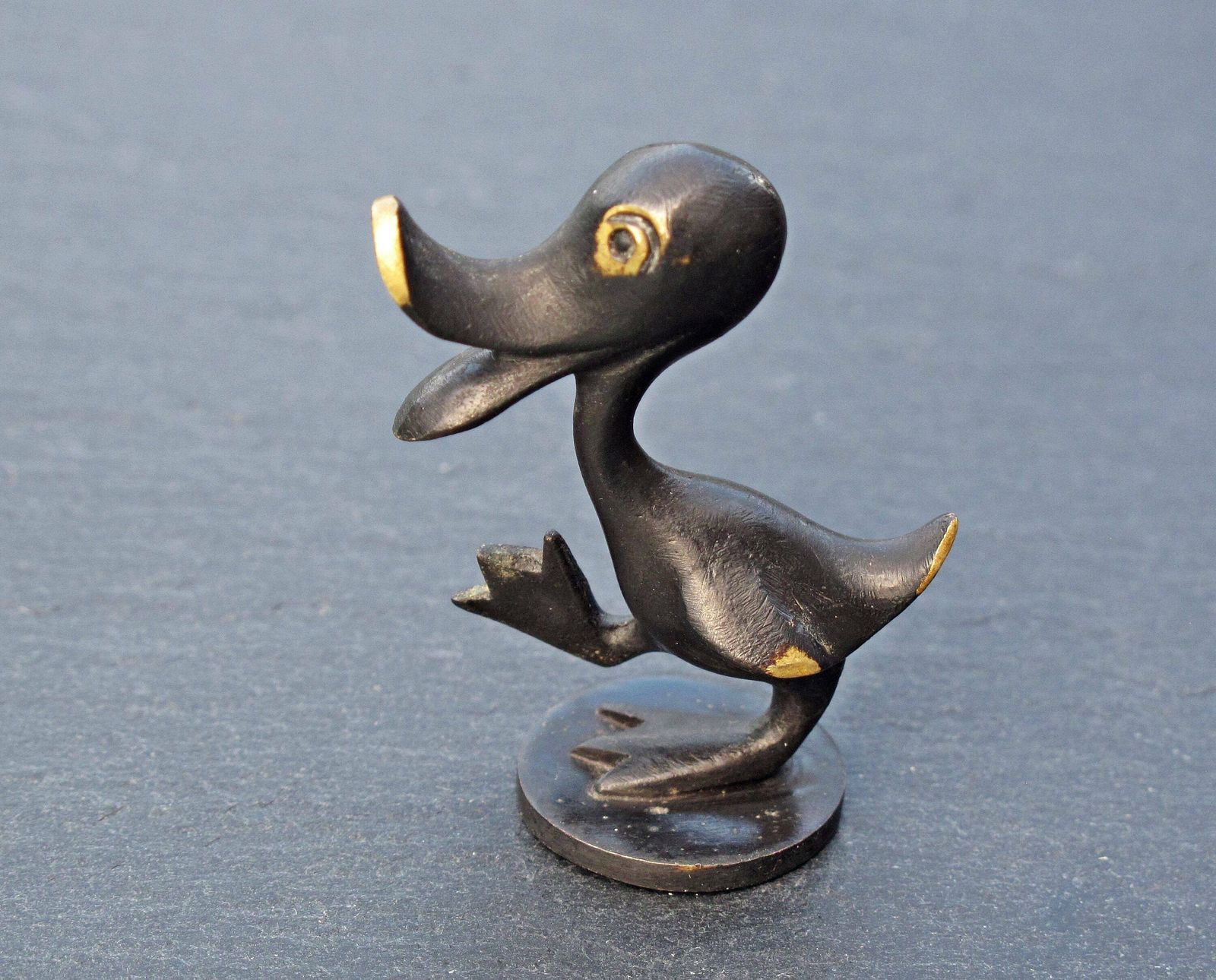 Richard Rohac Small Duck   Blackened Brass Small Duck By Richard Rohac Of Austria