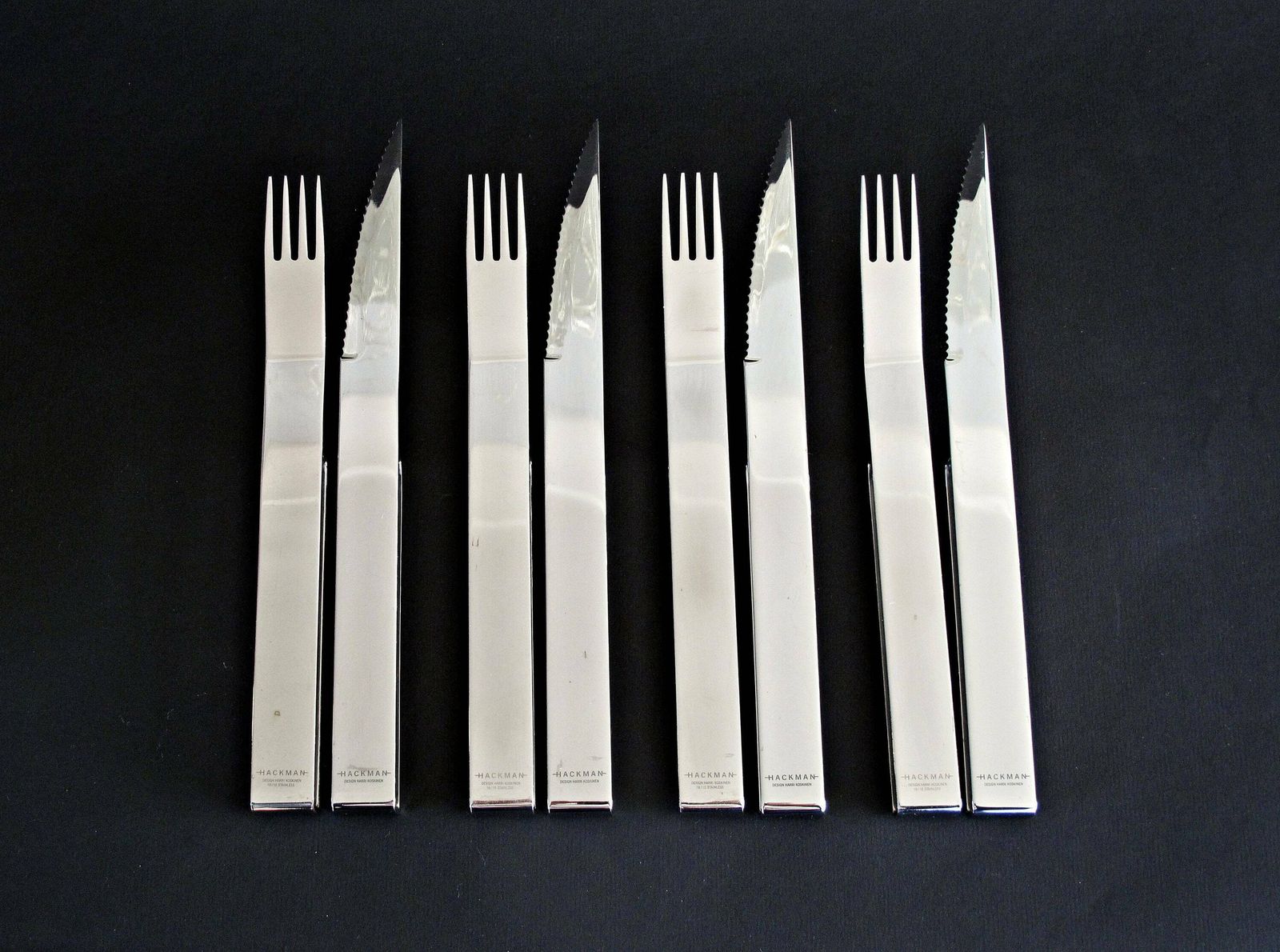 Hackman Steak Cutlery Designed By Harri Koskinen   Stainless Steel Steak Cutlery By Hackman For Iitala, Finland photo buy
