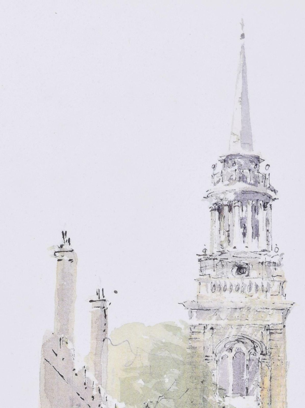 Hugh Casson Lincoln College, Oxford Lithograph By Hugh Casson 1989 photo furniture