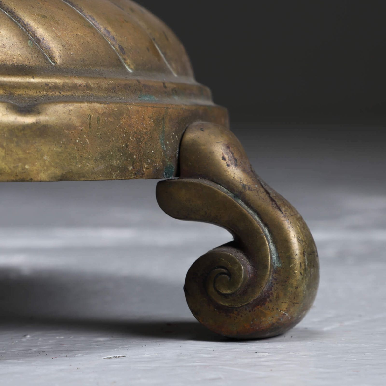 Aged Brass Ornate Floor Lamp, 1800s photo vinterior