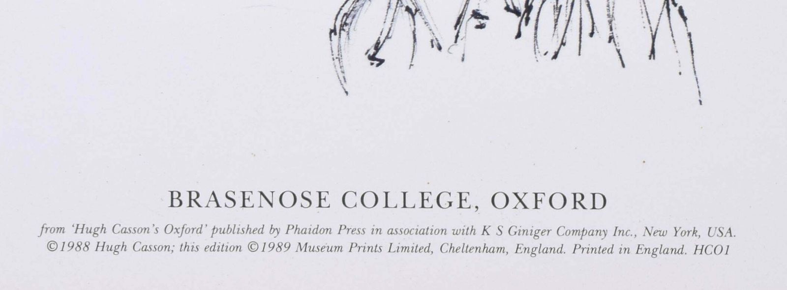 Brasenose College, Oxford Lithograph By Hugh Casson photo Art