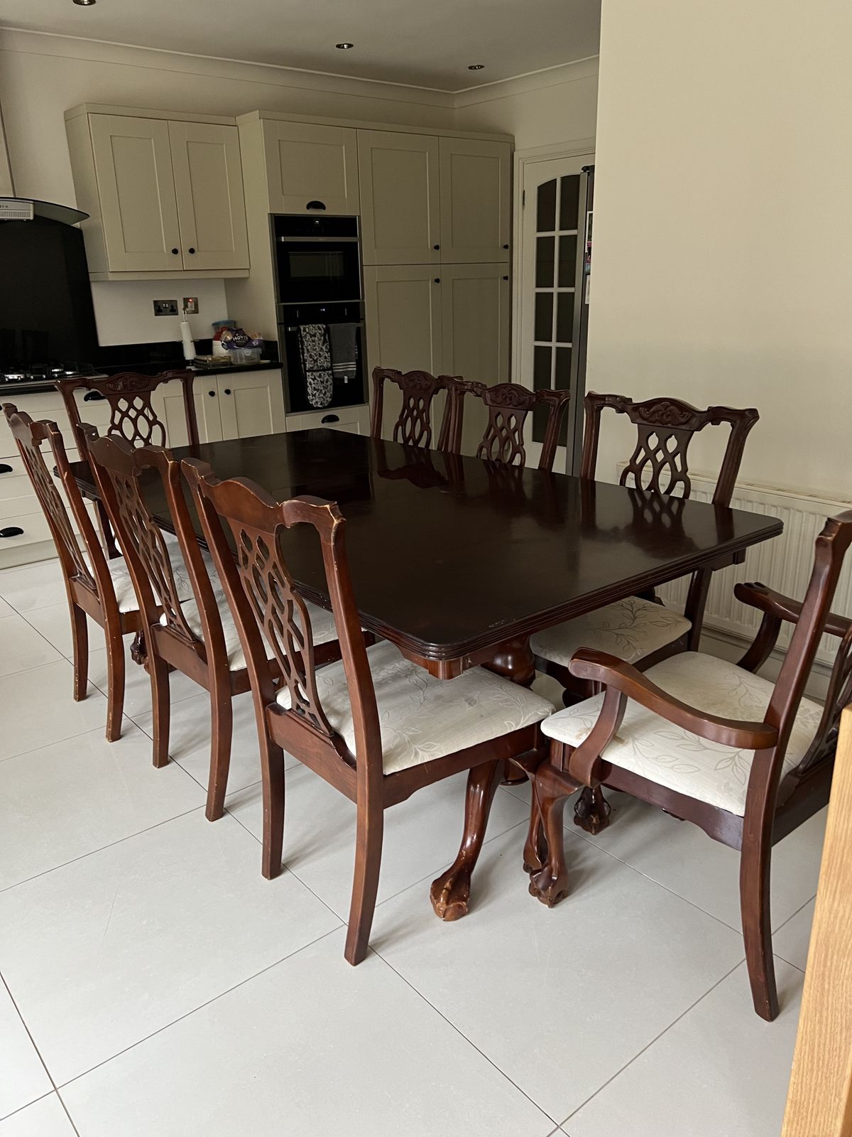 Regency Dining Table And Chairs   Full Set   8 Chairs   2 With Arms, 6 Without Arms   Deep Mahogany photo Furniture