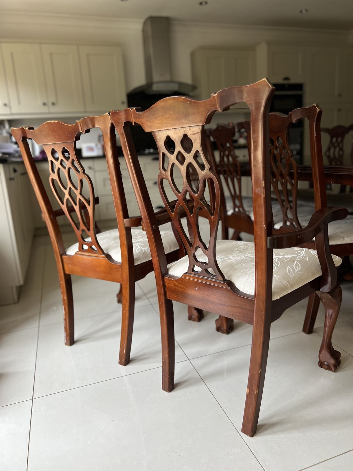photo vinterior Regency Dining Table And Chairs   Full Set   8 Chairs   2 With Arms, 6 Without Arms   Deep Mahogany