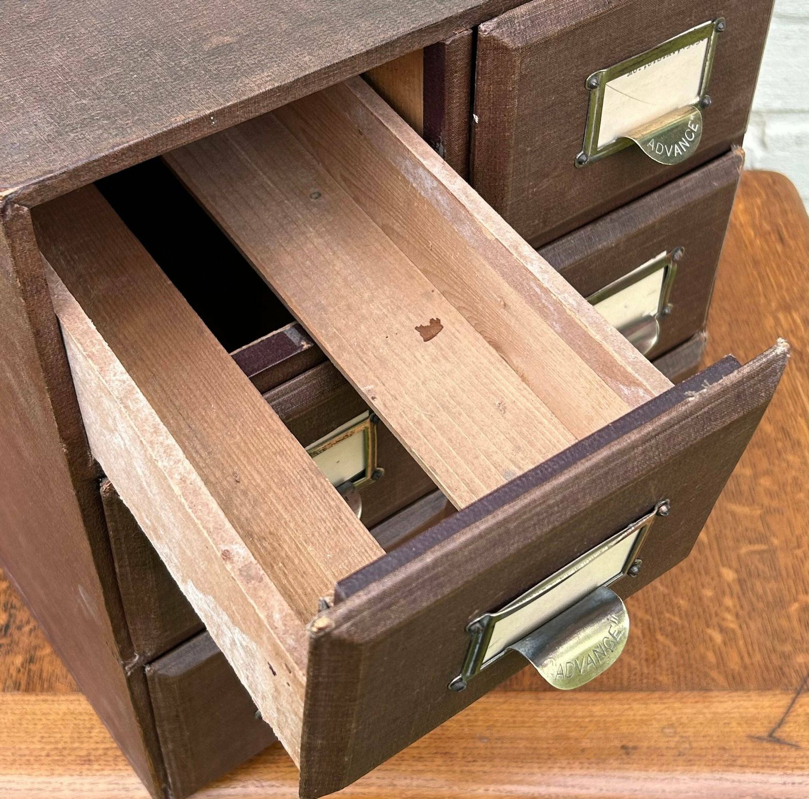 1960s Ply Six Drawer Cabinet Specimen Collectors Library Card Industrial Antique Vintage Haberdashery Storage photo for sale