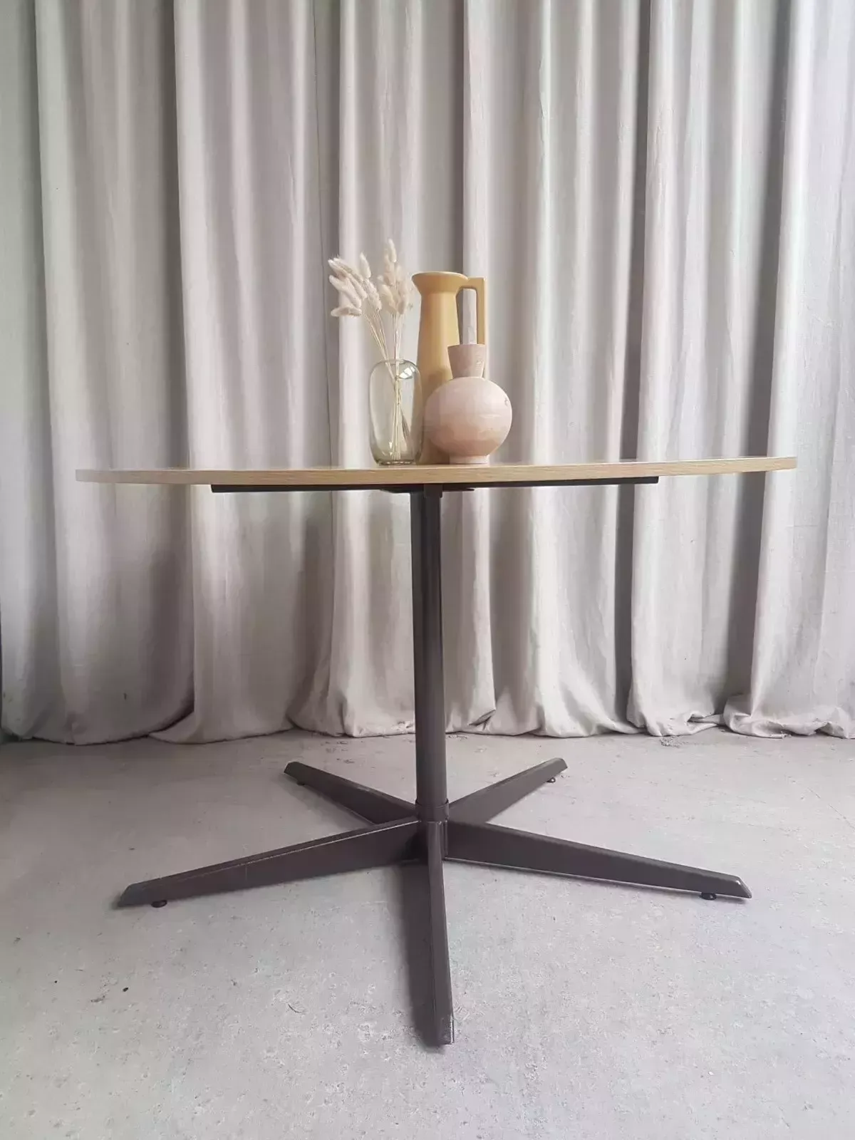 Vtg Mid Century Circular Melamine Modernist Dining Table Danish Retro R500 photo furniture