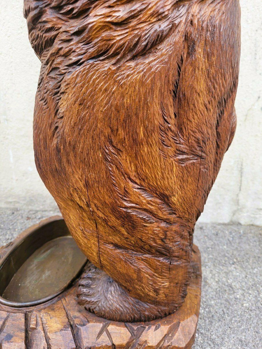 photo for sale Black Forest, Bear Umbrella Stand, Late 19th Early 20th Centuryflag