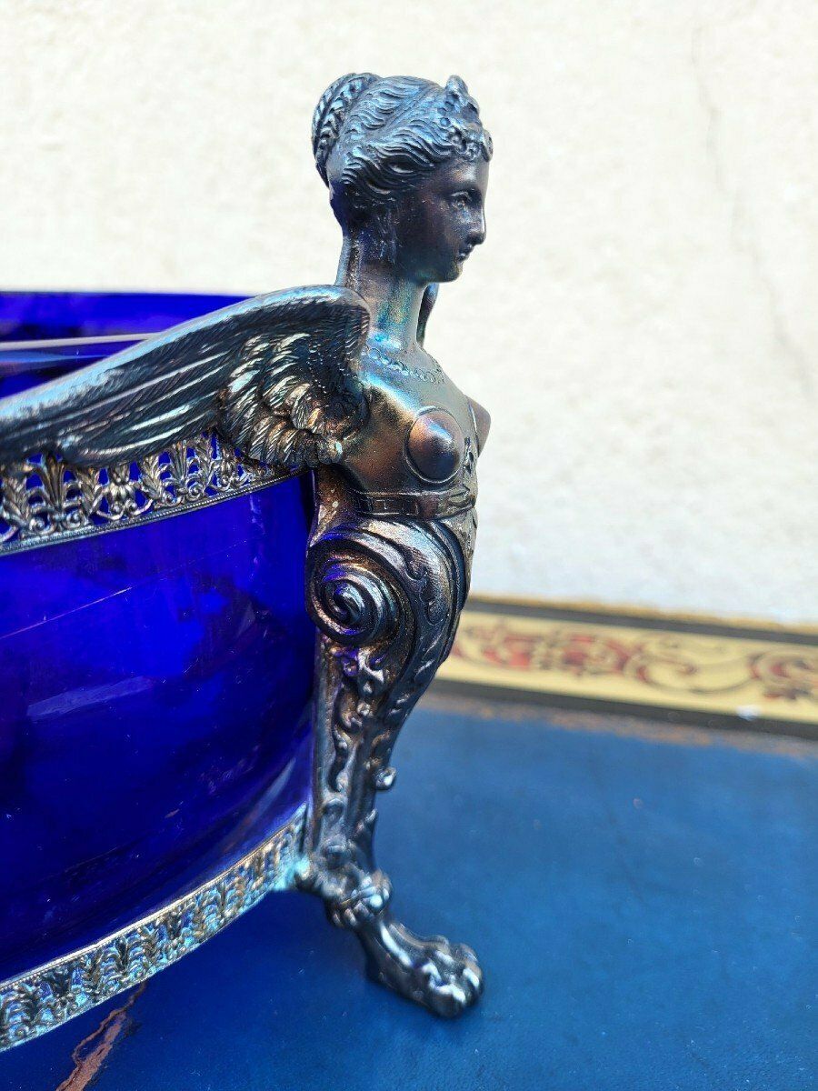 Hercules And Omphale, Glass And Silverplated Metal Bowl , Late 19th Early 20th Century photo Home Decor