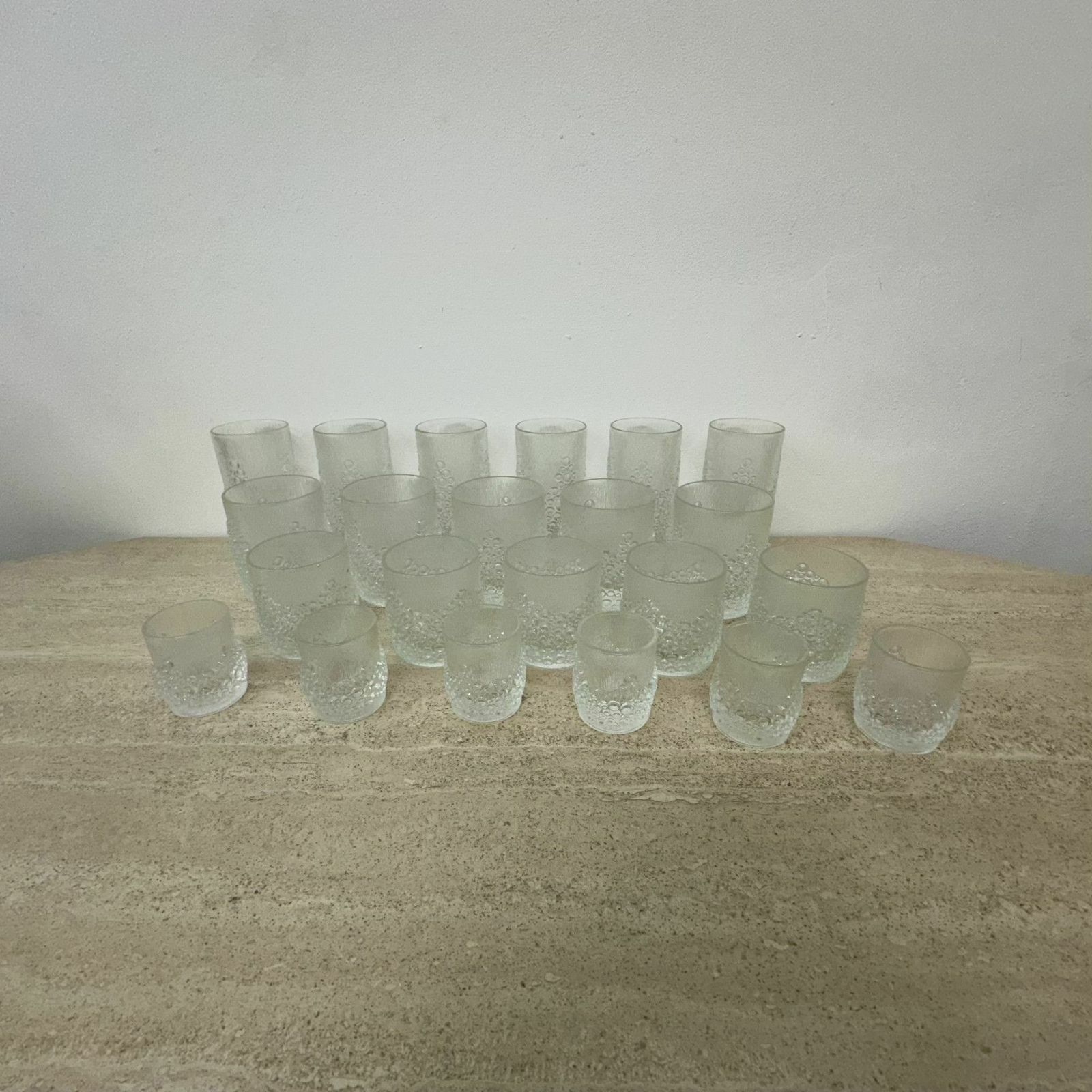 Set Vintage Drink Glasses Finnish Glass , 1970s photo Home Decor