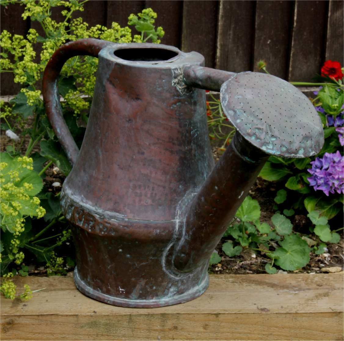 Beautiful Large Rose French Copper Arrosoir. Garden Watering Can. C1800. photo for sale