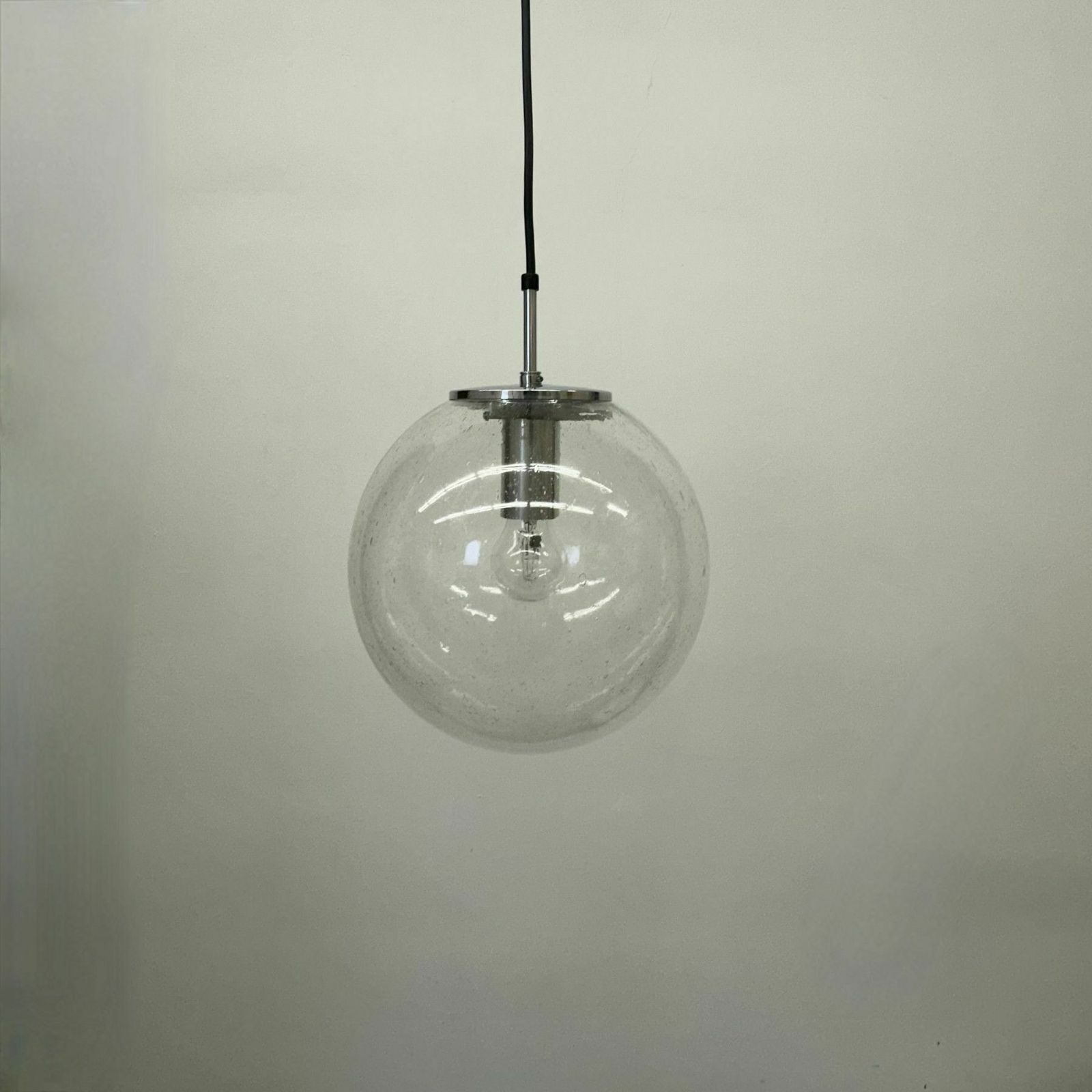 photo for sale Large Limburg Glashütte Hanging Lamp Globe 1970s Germany