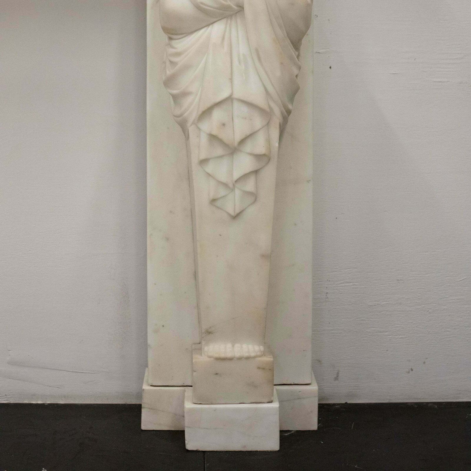 Antique Greek Revival Statuary Marble Fireplace photo buy