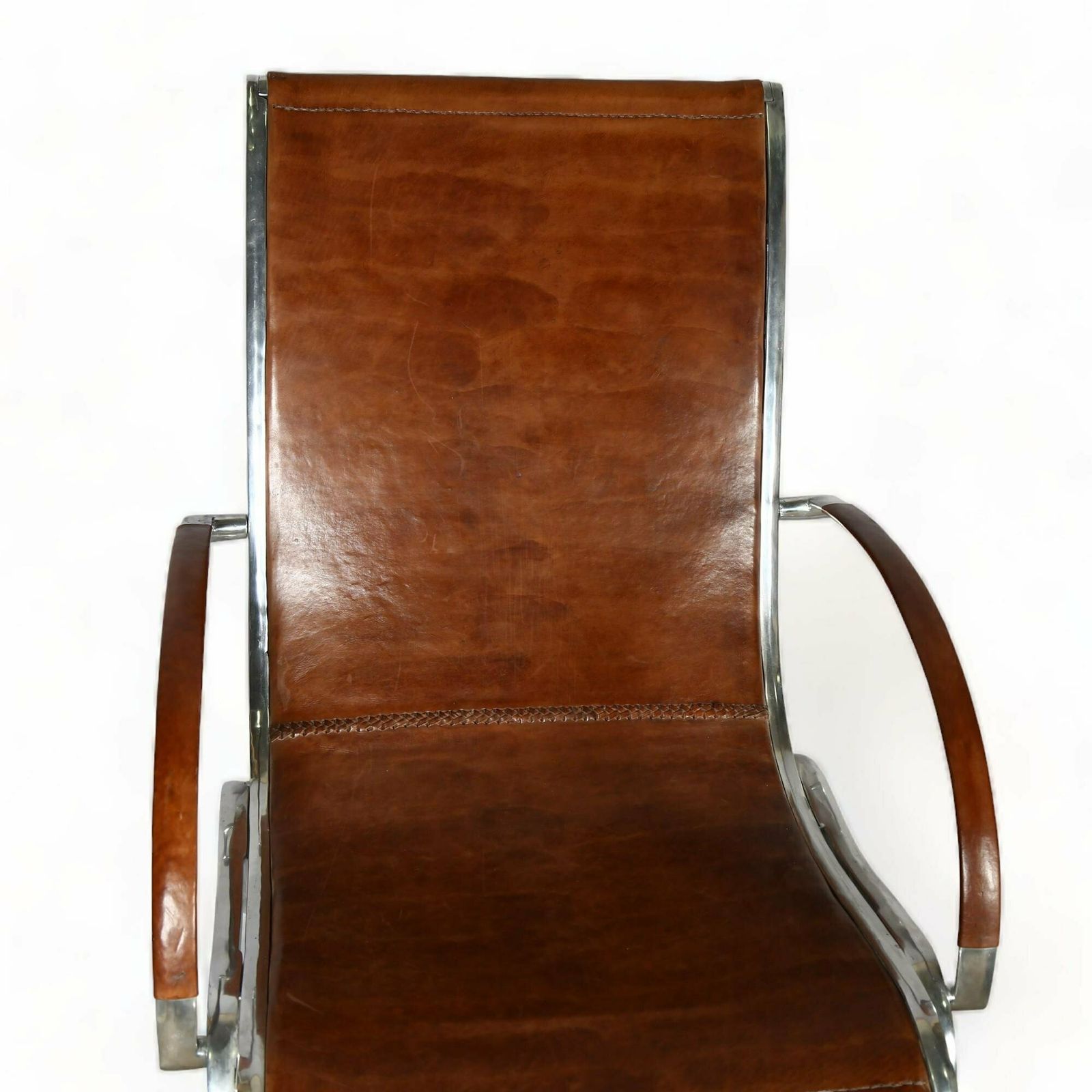 A Pair Of Midcentury Brown Leather Armchairs photo vinterior