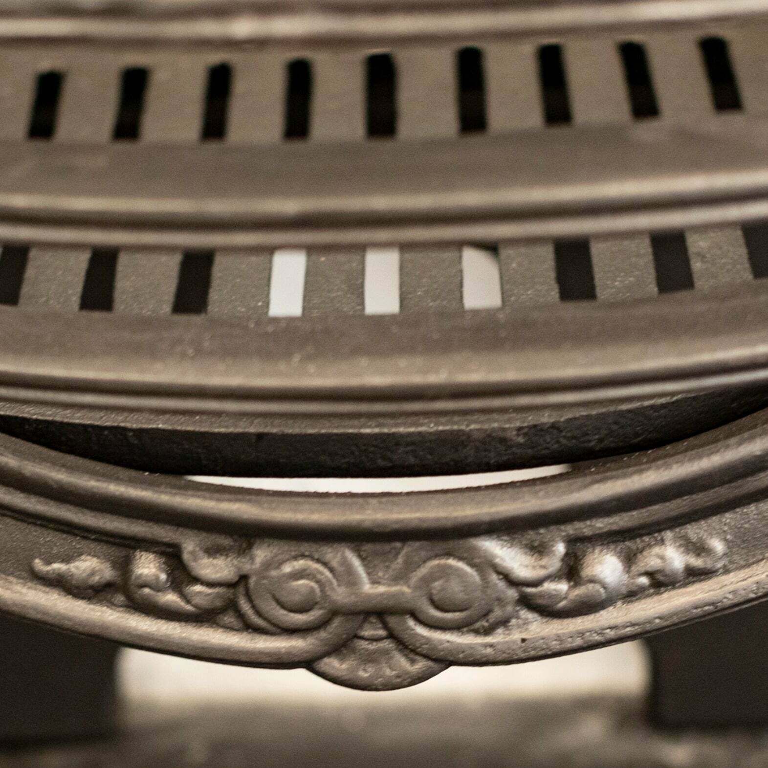 Victorian Style Cast Iron Fire Basket With Brass Finials photo buy