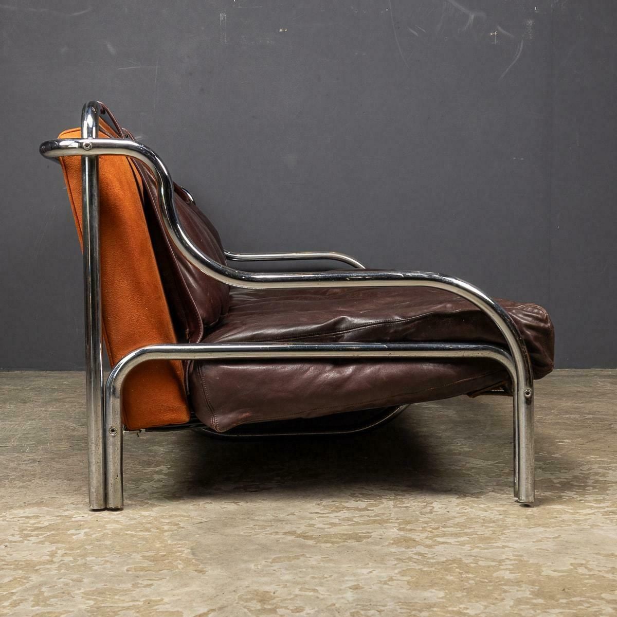 A 20th Century Italian Brown Leather Sofa By Gae Aulenti For Poltronova C.1962 photo 5995.0