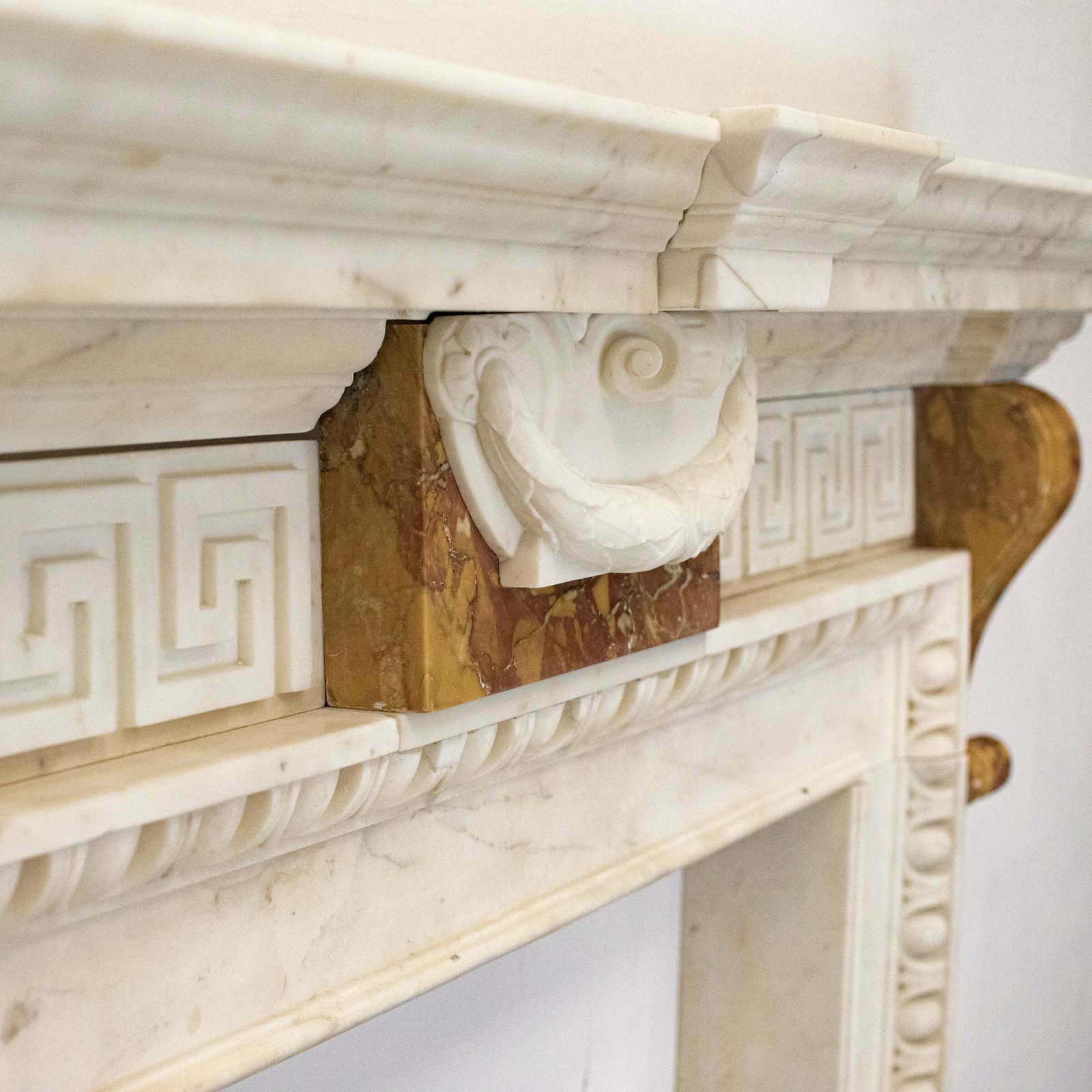 Antique Neo Classical Georgian Carrara & Sienna Marble Fireplace Surround photo furniture