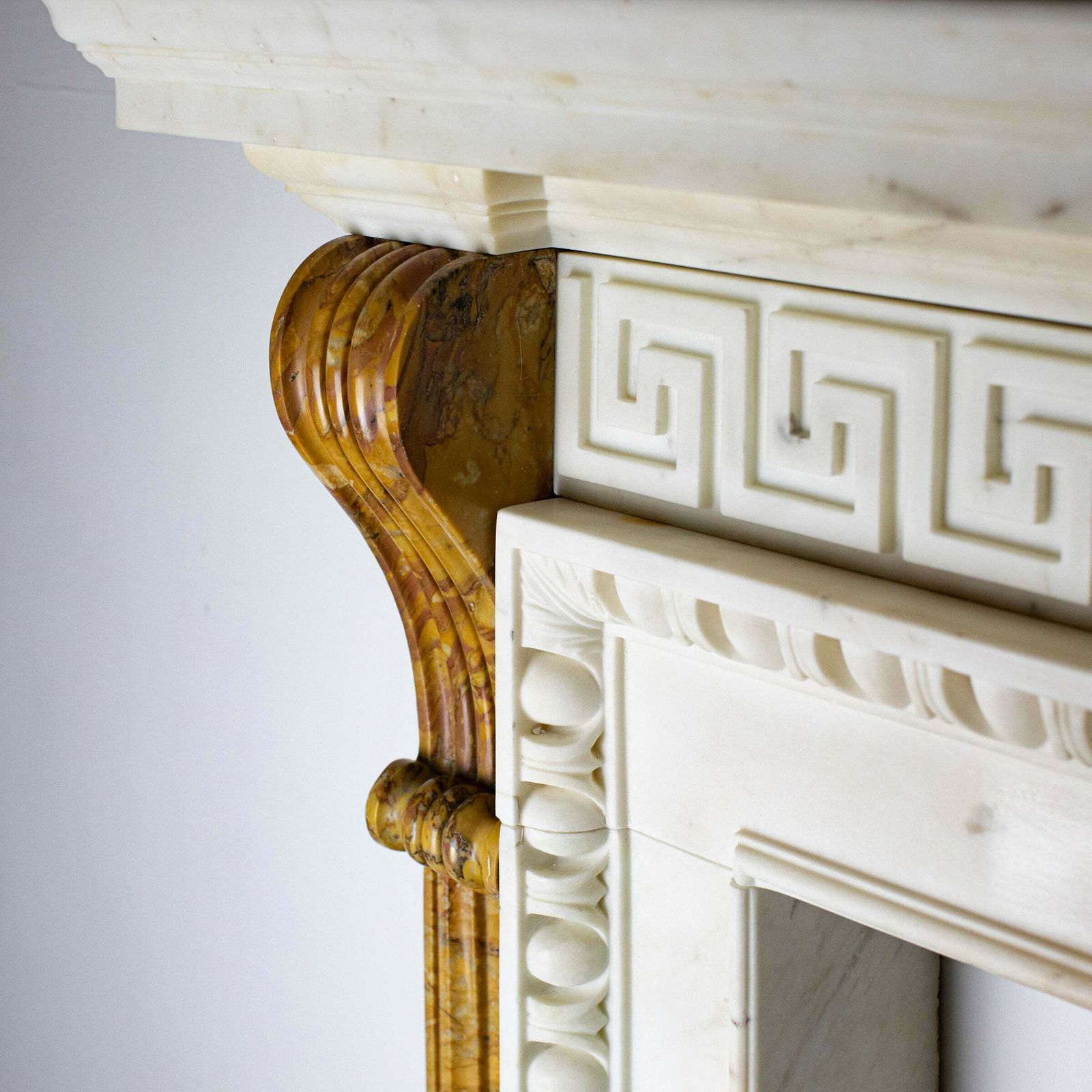 Antique Neo Classical Georgian Carrara & Sienna Marble Fireplace Surround photo buy