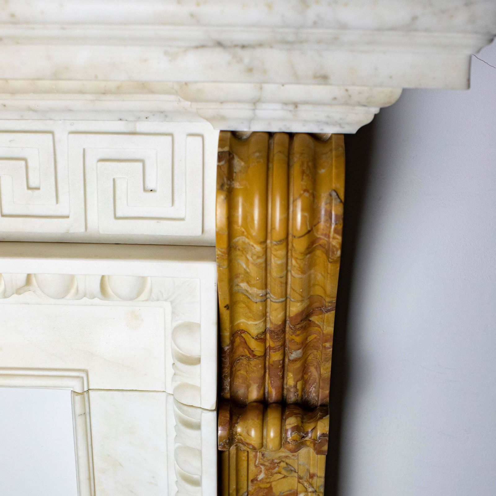 photo furniture Antique Neo Classical Georgian Carrara & Sienna Marble Fireplace Surround