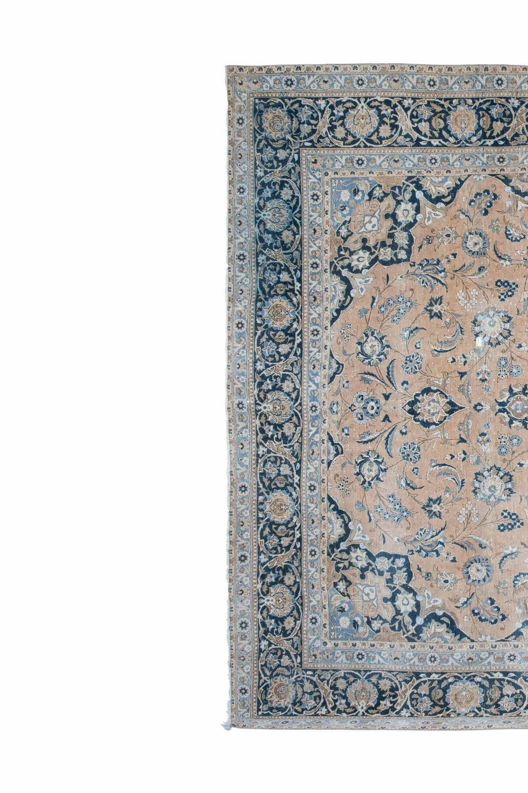 Vintage Handknotted Oversize Blue Turkish Rug photo vinterior