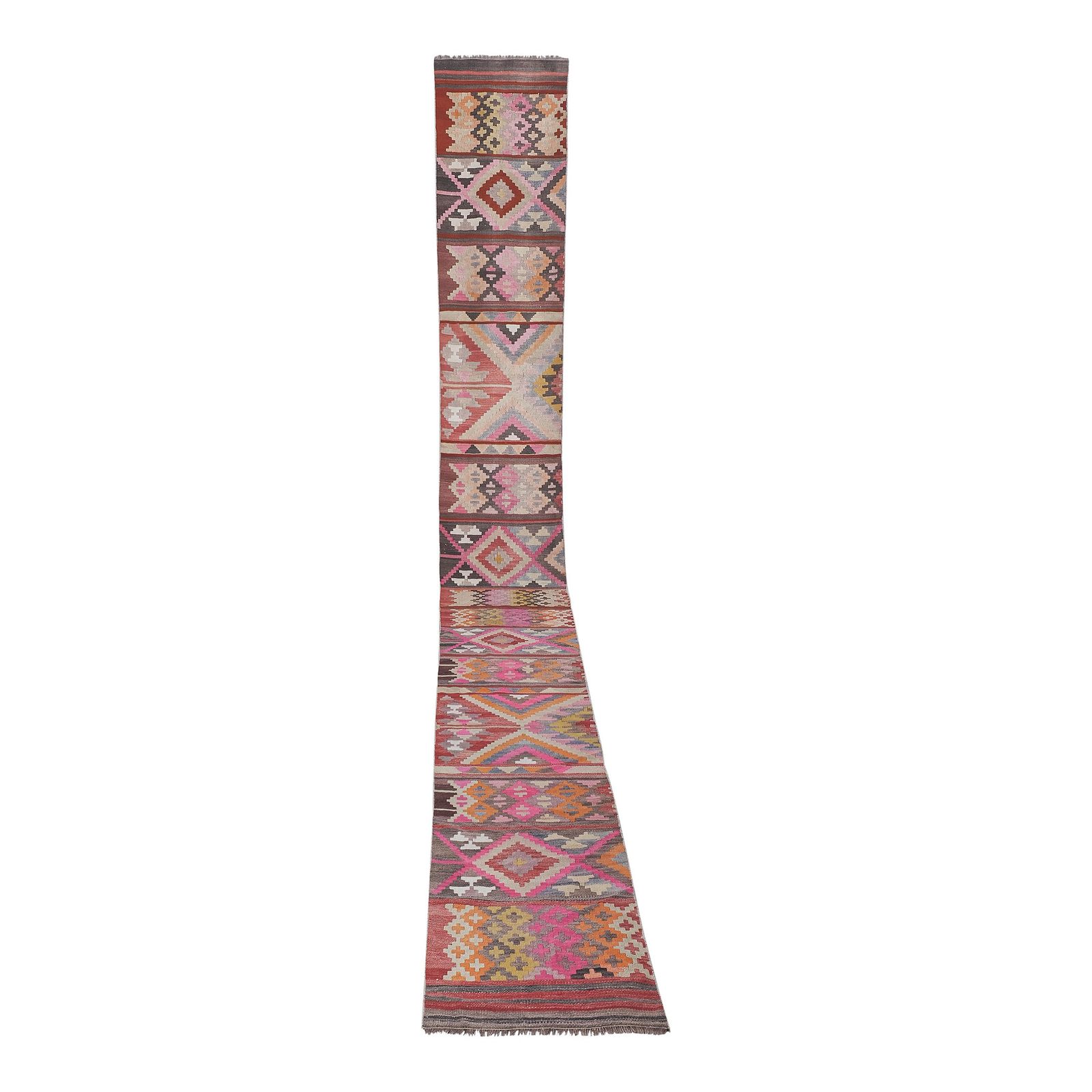 Vintage Turkish Anatolian Kilim Runner Rug   Stair Kilim