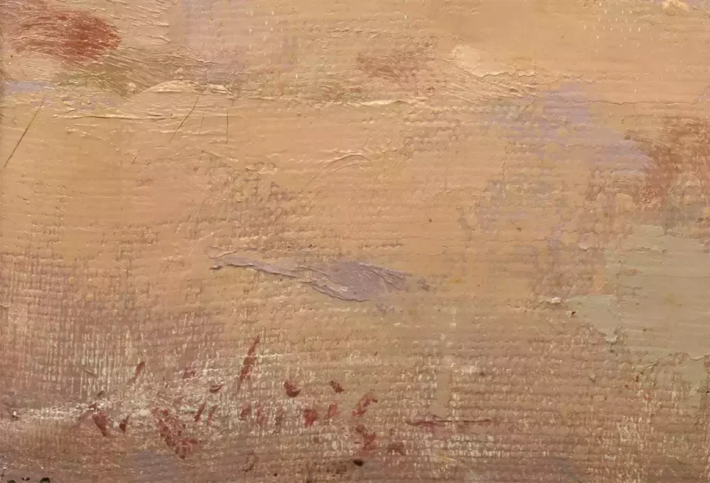 Landscape  Oil Canvas 20th Century 50`s. photo furniture