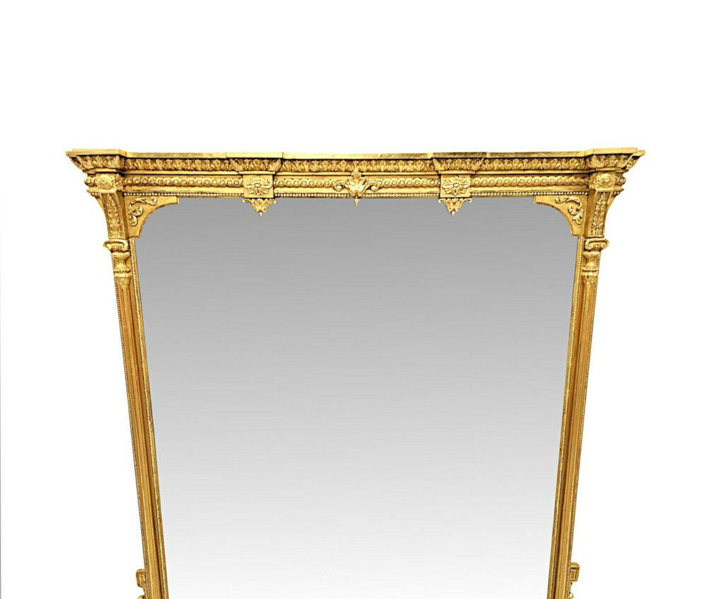 A Stunning Large 19th Century Giltwood Overmantel Mirror photo furniture