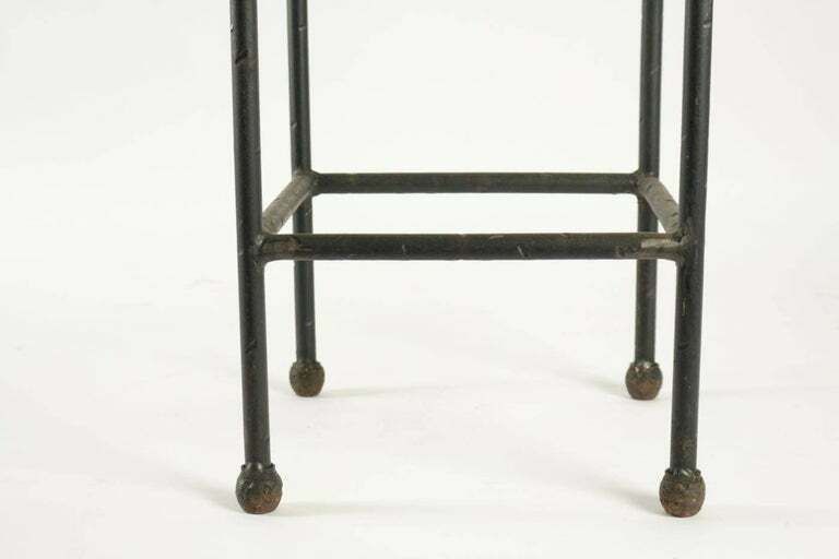 Furniture Two Consoles In Wrought Iron Under Glass In An Industrial Style 20th Century photo