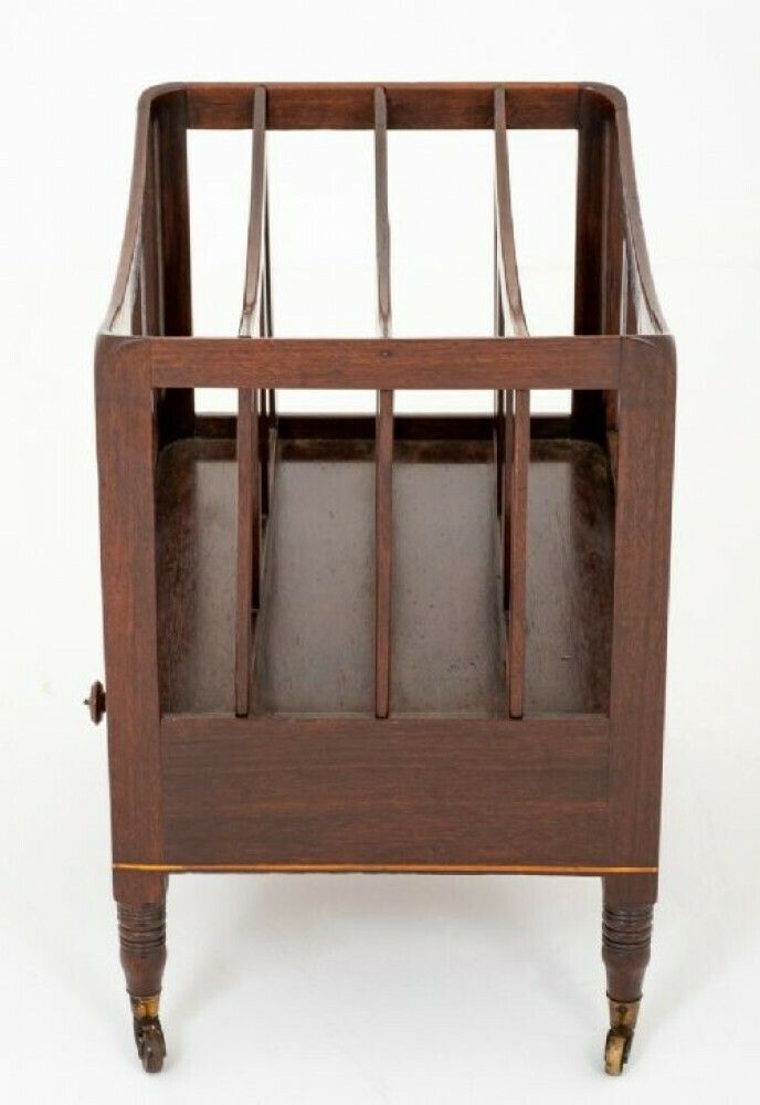 Mahogany Canterbury Antique Paper Magazine Rack photo furniture