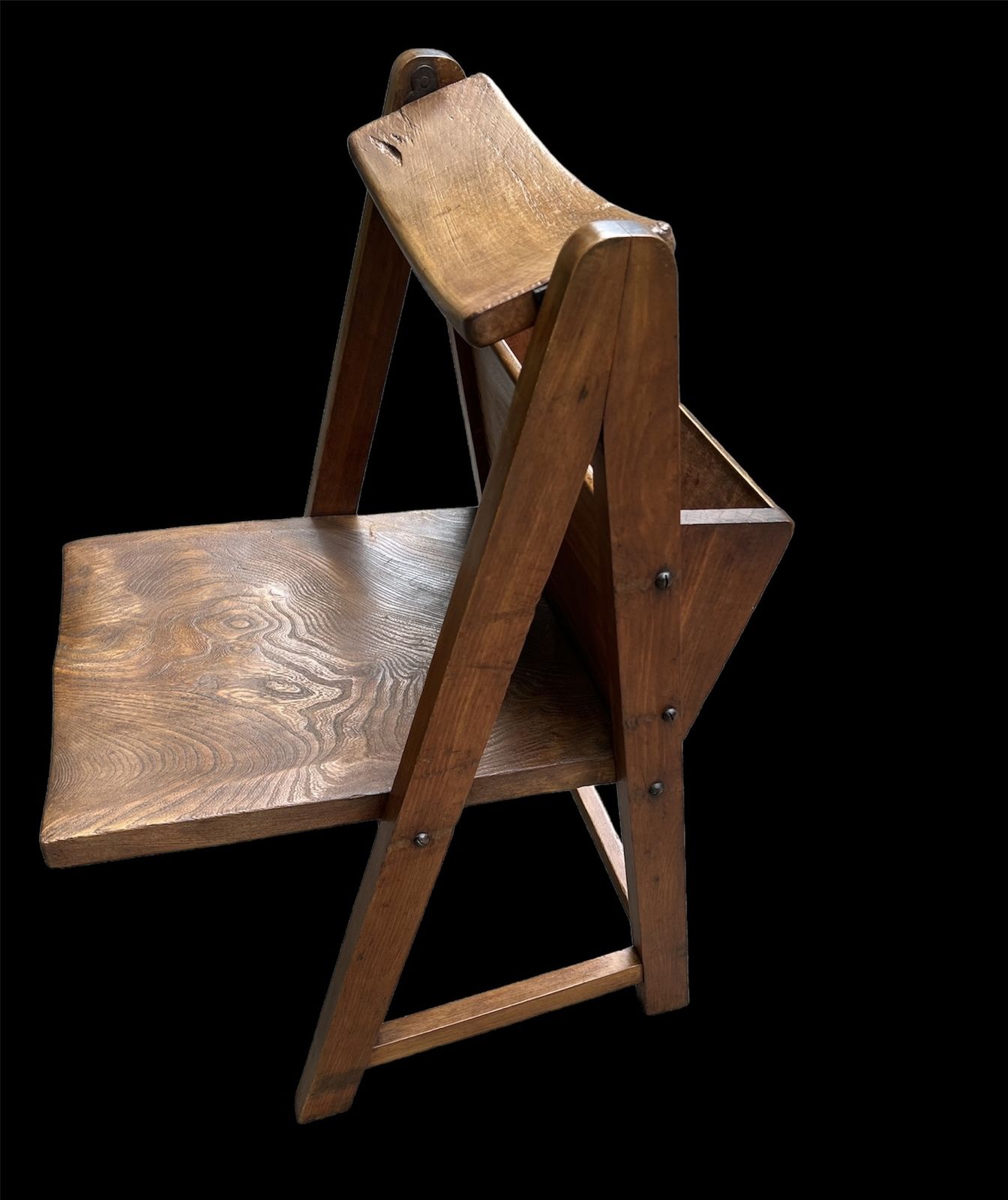 photo vintage Stunning Arts & Crafts  Chapel  Chairs Matching Set Of 8 With Rear Bible Holder