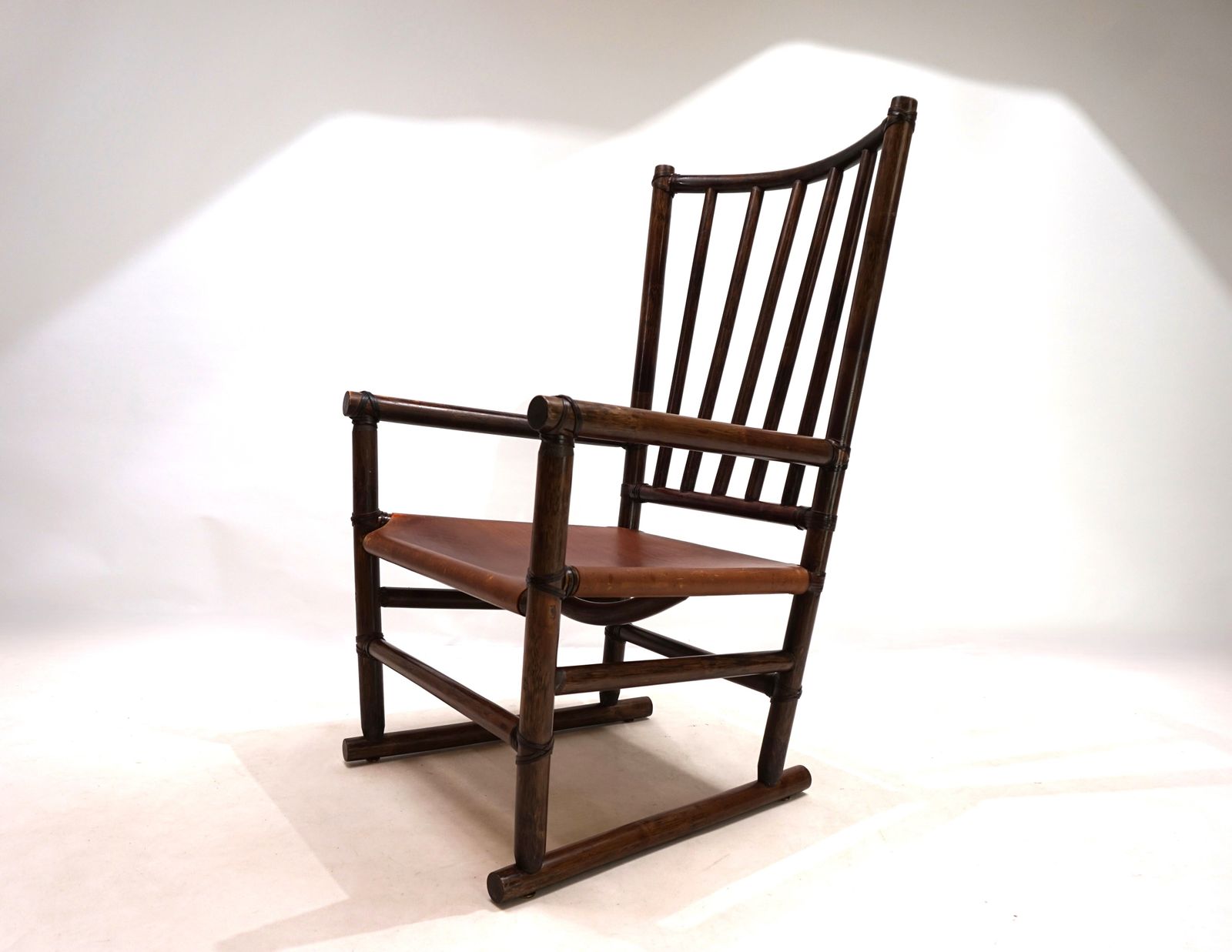 Manou Rattan Armchair With Leather Seat, 1960 photo furniture