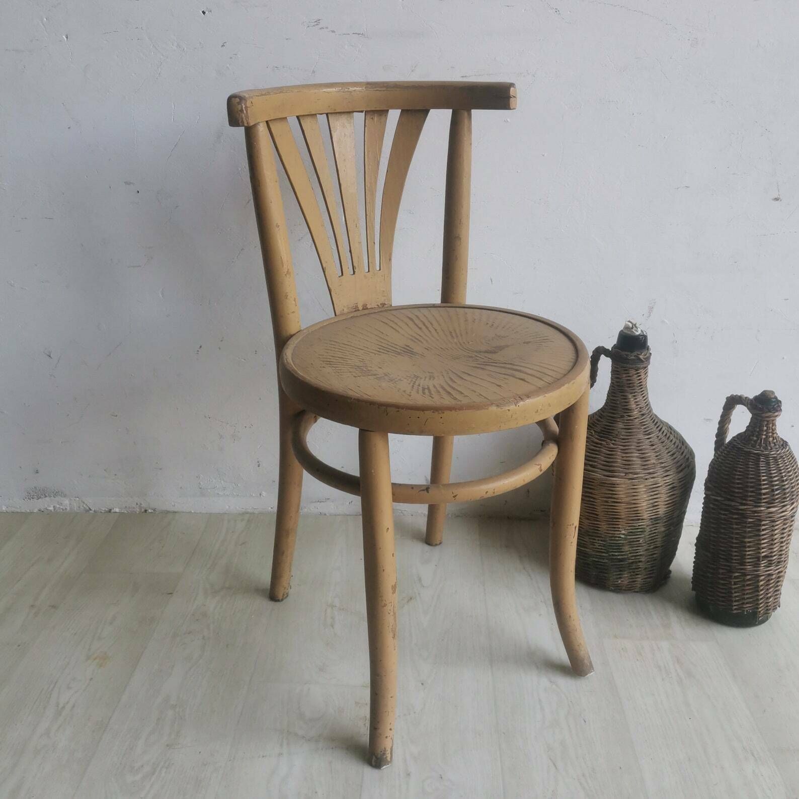 Antique Thonet Style Chair: 1890s Austrian Elegance Solid Elm Wood| Reclaimed From Budapest Tea House| Timeless Art For Your Home Décor photo furniture