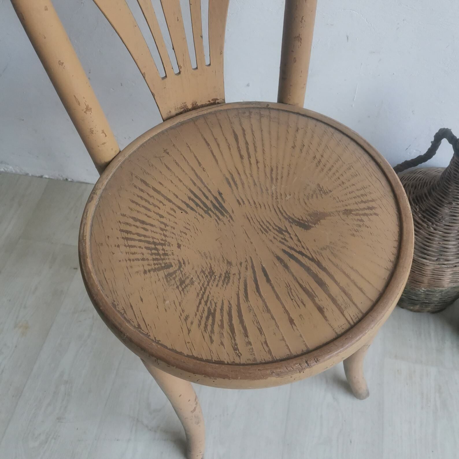 Antique Thonet Style Chair: 1890s Austrian Elegance Solid Elm Wood| Reclaimed From Budapest Tea House| Timeless Art For Your Home Décor photo for sale