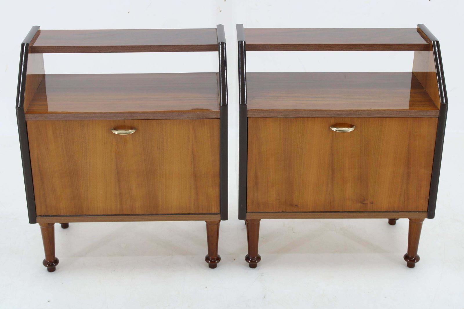1960s Pair Of Nightstands In Walnut Finish, Italy photo furniture