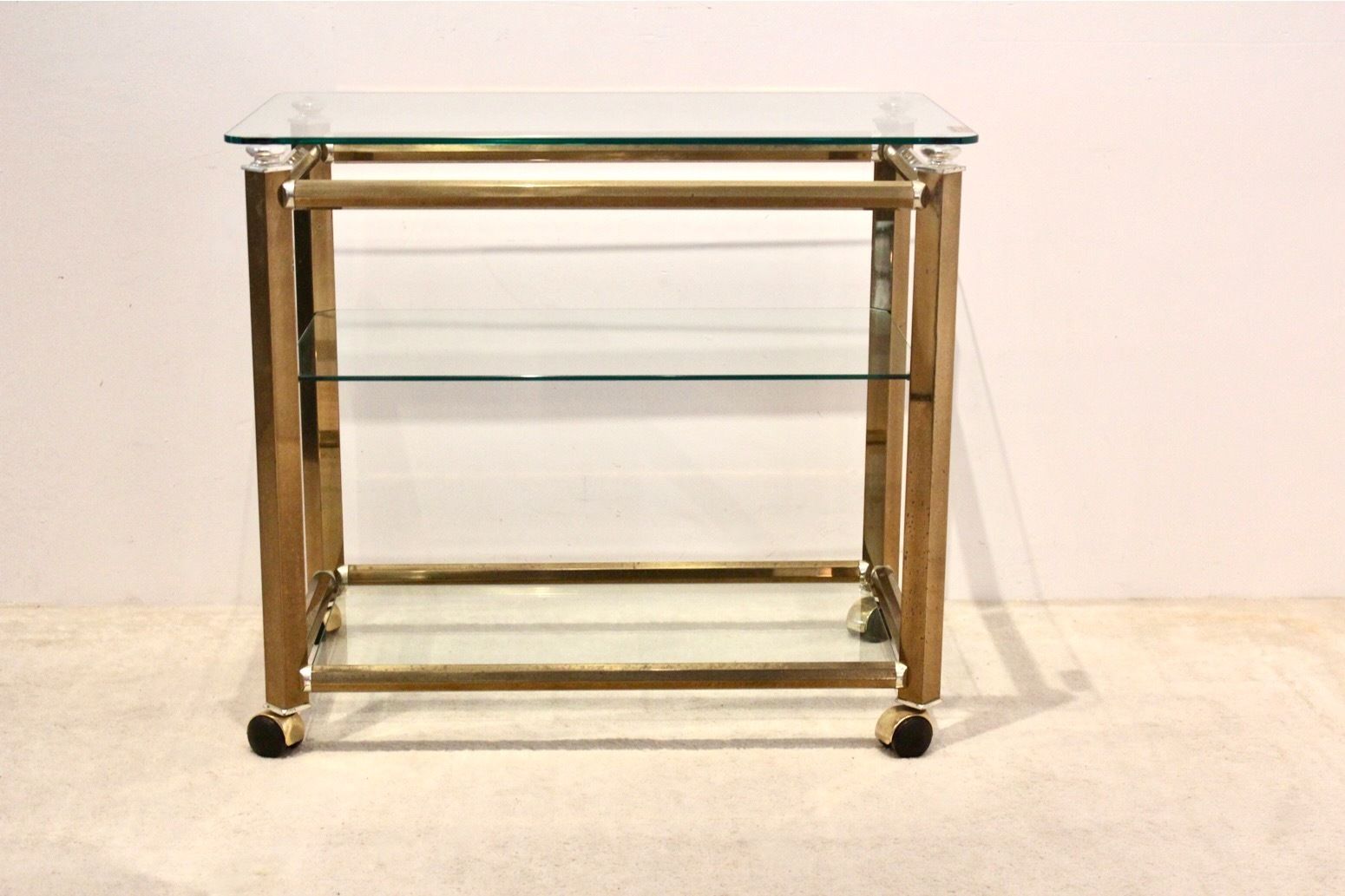 Gio Ponti & Terenghi Brass And Nickel Bar Cart, Italy