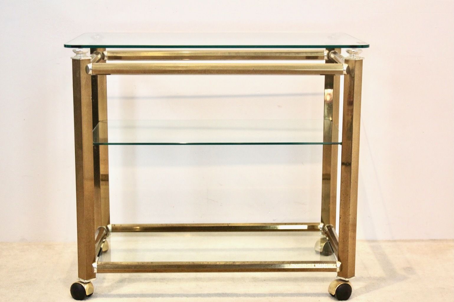 Furniture Gio Ponti & Terenghi Brass And Nickel Bar Cart, Italy photo