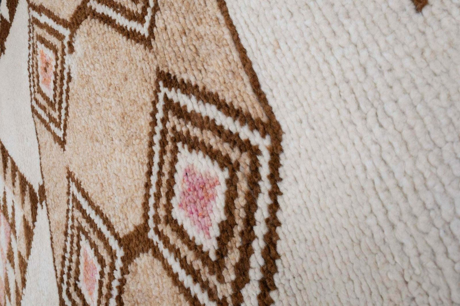 Vintage Cream Brown Herki Runner 2'8" X 12'4" photo vinterior