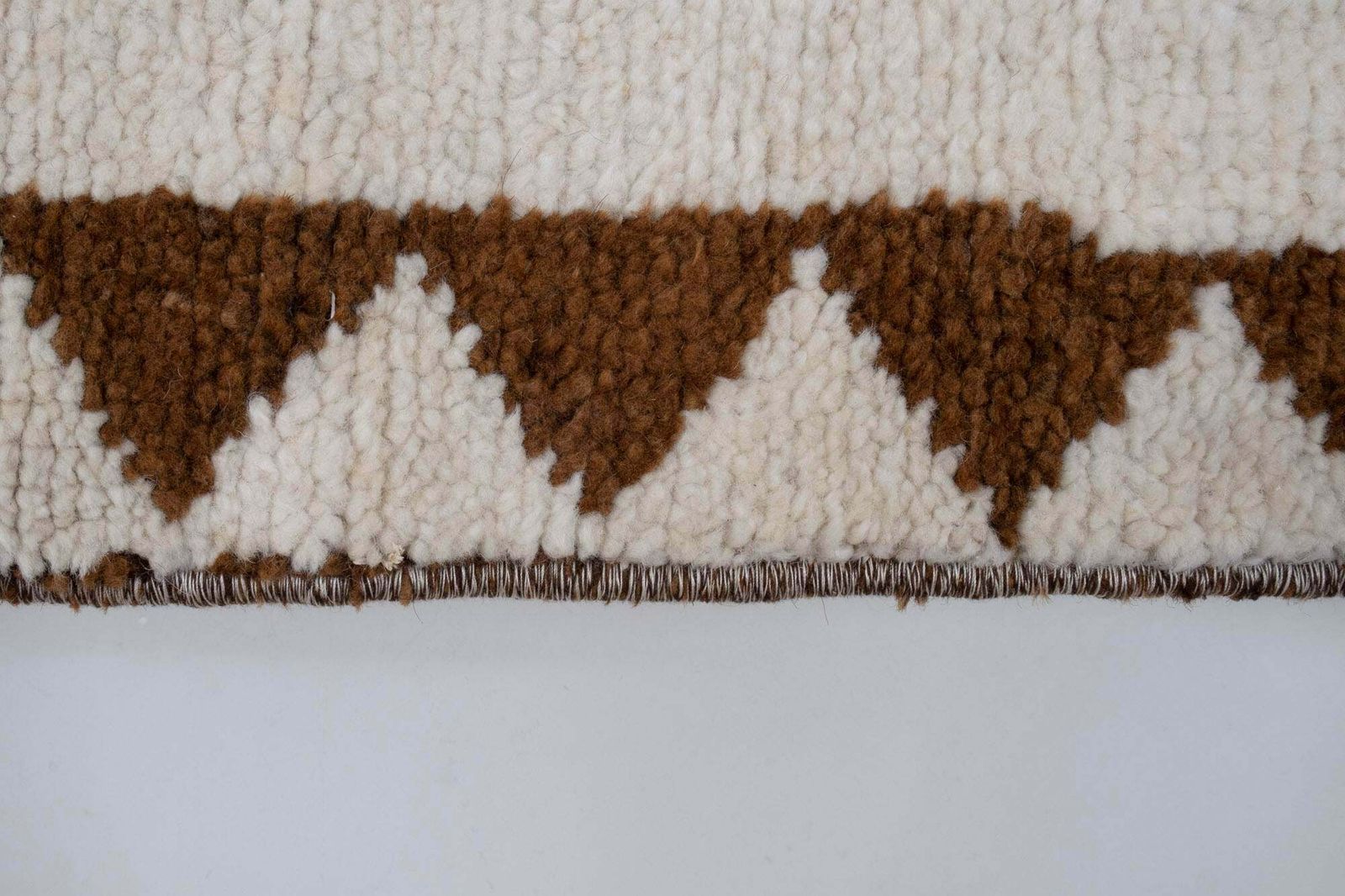 Vintage Cream Brown Herki Runner 2'8" X 12'4" photo vintage