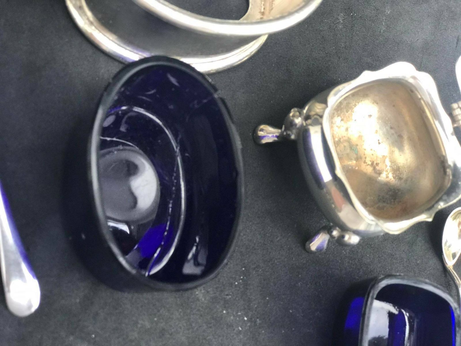 Victorian Salt And Pepper Cellars With Lid And Glass Insert Condiment Set Gift For Couple Wedding Antique Gift English Silver Plated photo buy