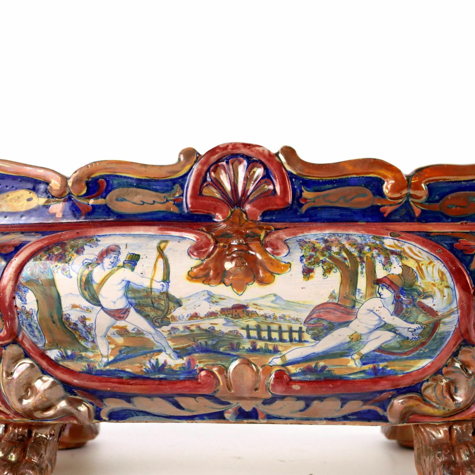Fioriera In Maiolica Manifattura Alfredo Santarelli Gualdo Tadino photo vintage