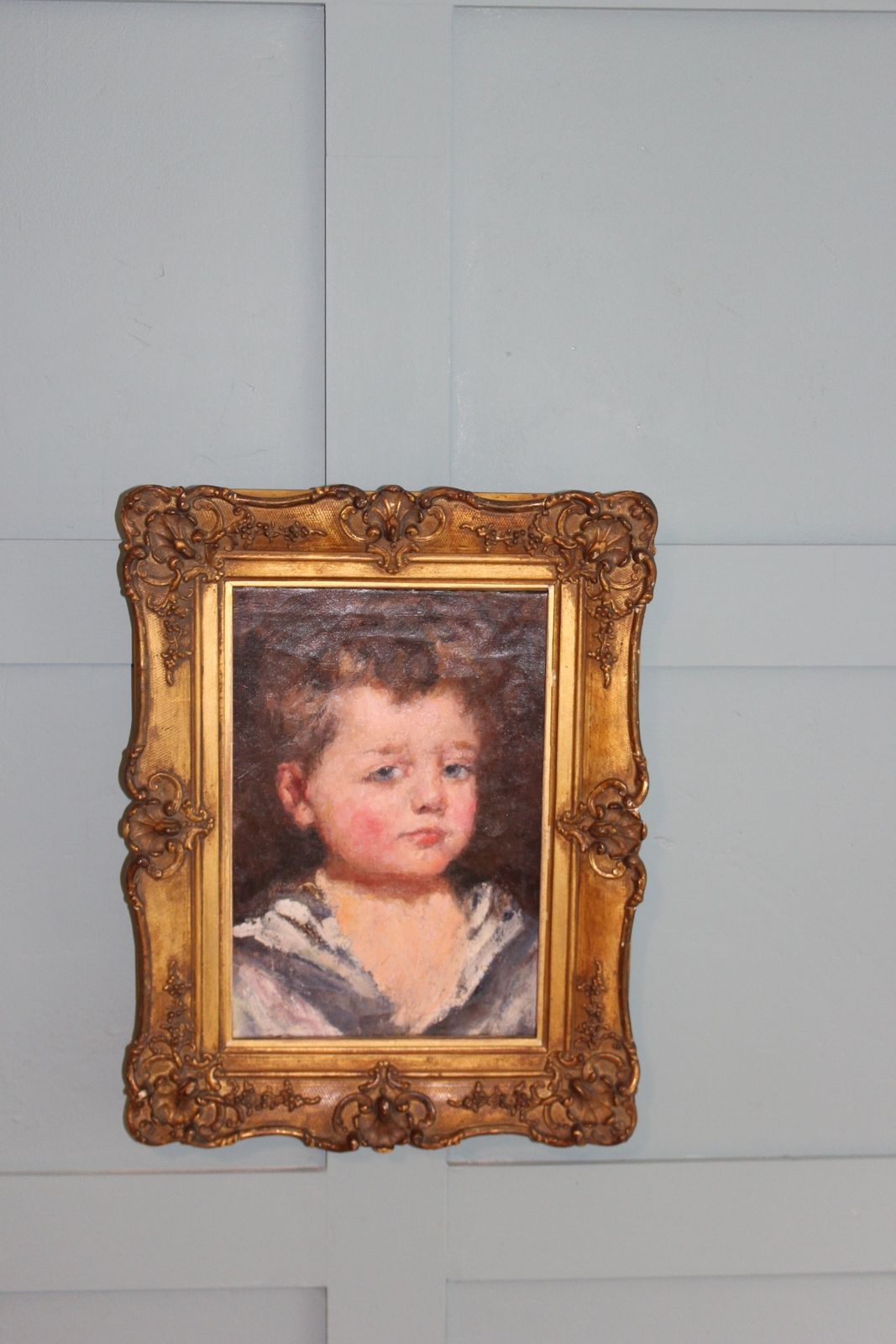 Early 20th Century American Portrait – ‘Sailor Boy Mick’ – Oil On Canvas photo furniture
