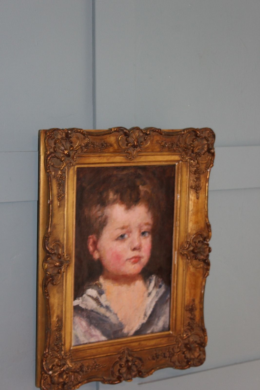 Early 20th Century American Portrait – ‘Sailor Boy Mick’ – Oil On Canvas photo vintage