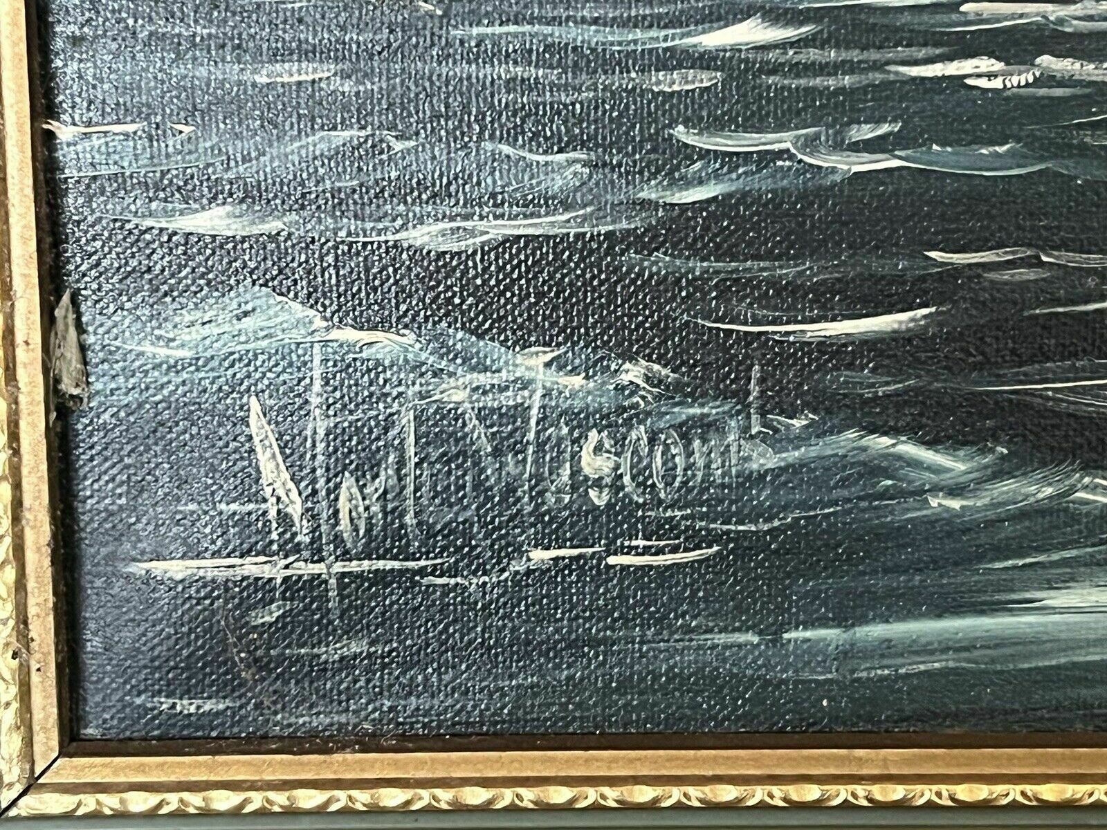 Maritime Painting , Signed Oil On Canvas :  Morley Wescomb photo furniture