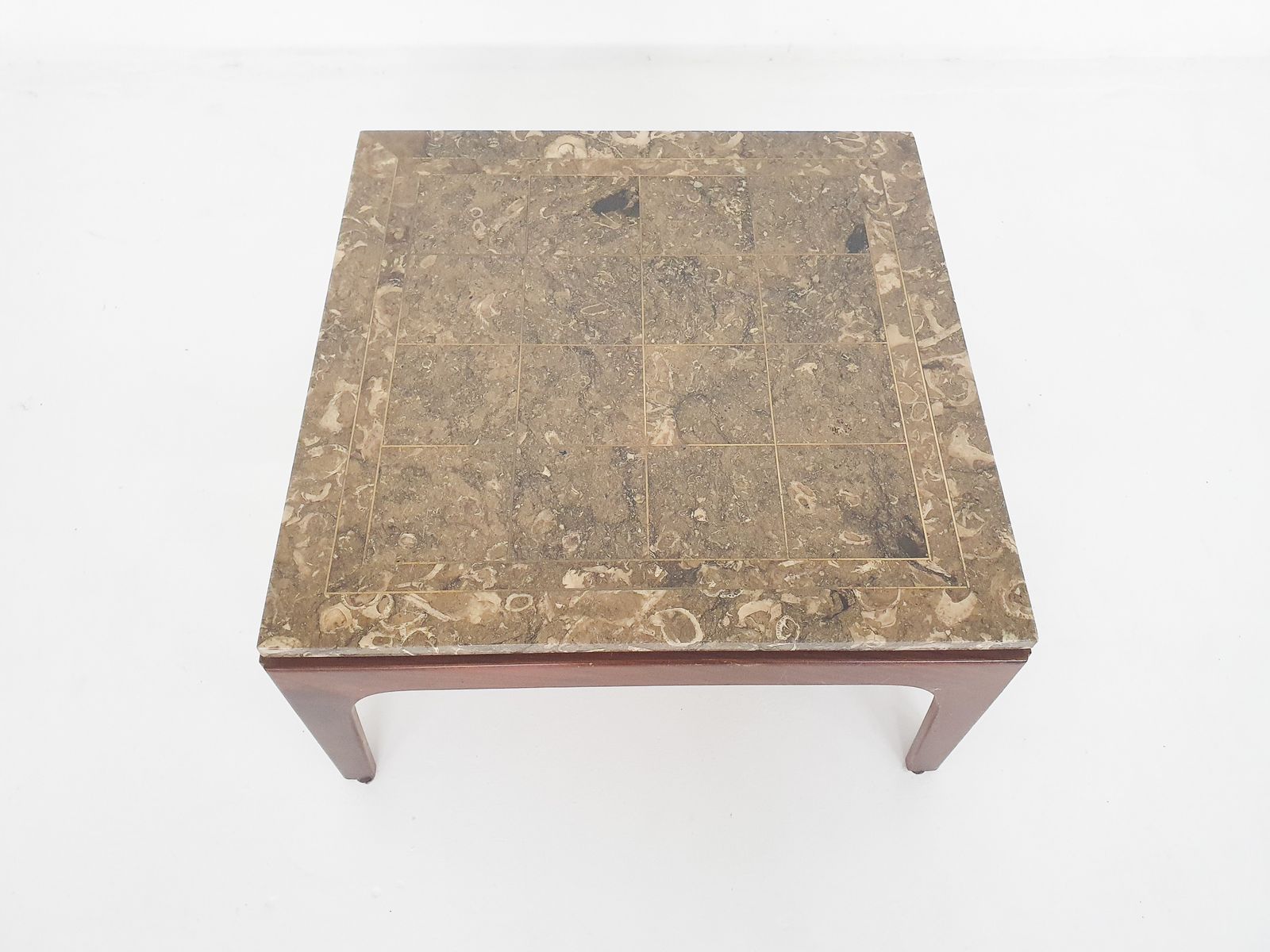Mid Century Salontafel Met Fossielensteen photo Meubels