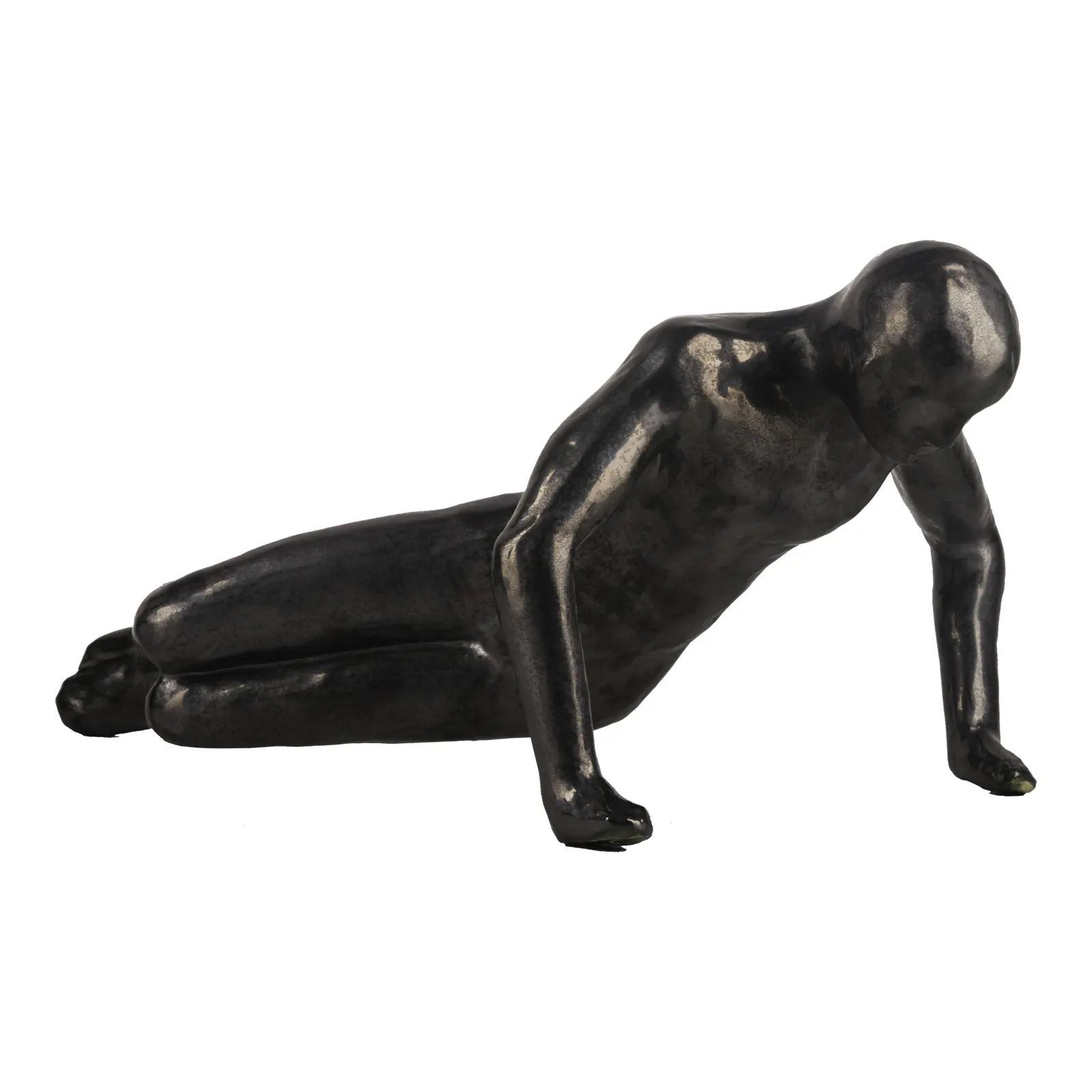 2021 Argentine Contemporary Enameled Dark Grey Ceramic Sculpture, As Part Of 'Cenotafios' Exhibition, By Author Vito Márquez