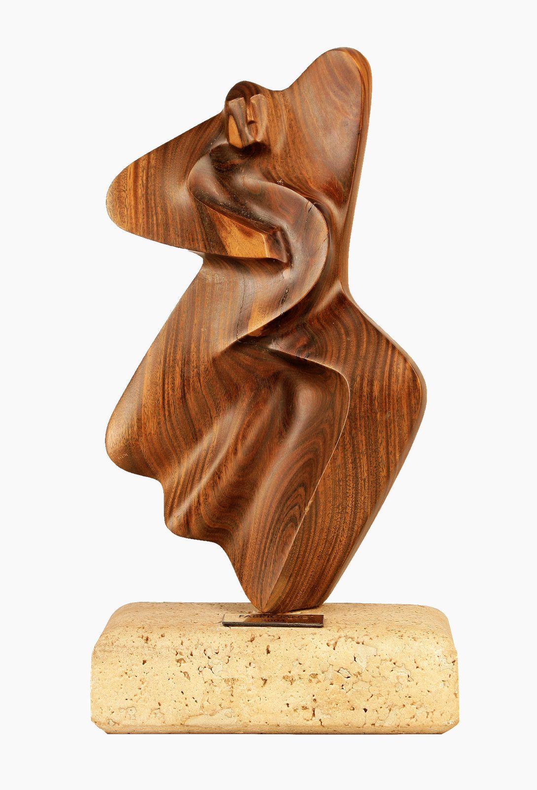 2004 Argentine Biomorphic Wooden Abstract Sculpture With Stone Base By Artist Fabriciano Gómez photo furniture